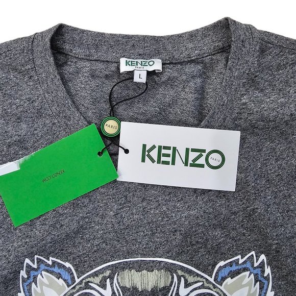 Kenzo Tiger Print Cotton T-shirt - Gray - Picture 5 of 6